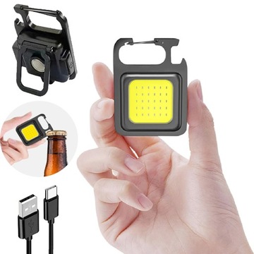 Kieszonkowa Latarka LED COB 6W MAGNES OTWIERACZ