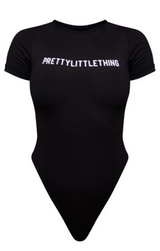 PRETTYLITTLETHING BODY DAMSKIE CZARNE Z LOGO L EGC
