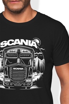 TIR SCANIA KOSZULKA MĘSKA DLA KIEROWCY TIRA CZARNA T-SHIRT MĘSKI TSHIRT