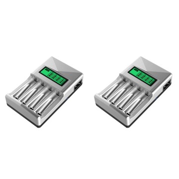 2 szt. 4-gniazdowa ładowarka AA AAA Inteligentna ładowarka USB
