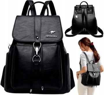 Женский кожаный городской рюкзак для рабочей школы