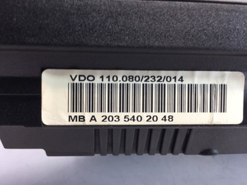 MERCEDES COUPE W203 PŘÍSTROJOVÁ DESKA BUDÍKY A2035402048