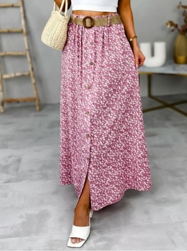 ДЛИННАЯ ЮБКА ИЗ ХЛОПКА, НА УРОВНЕ лодыжки, С ЦВЕТАМИ, ЛЕТНИЙ РЕМЕНЬ В БОХО