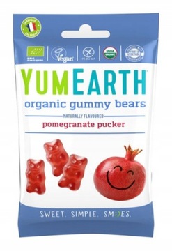 Żelki Owocowe Granat Yumearth Organics BIO Naturalne barwniki i aromaty