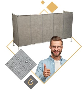 OSŁONA NA BALKON 0,95X6M MATA SZARA + GRATIS! PL