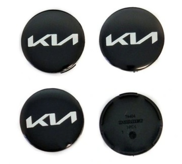 KIA NAKLEJKI EMBLEMATY 56mm 4SZT ALUMINIOWE Dekle dekielki