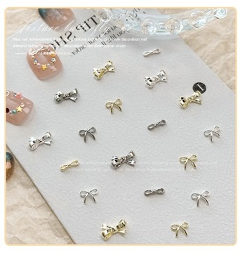 Украшение для дизайна ногтей. Прочное естественное украшение для маникюра. Украшение с бантом.