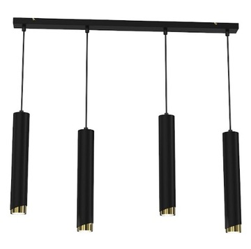 EWILIGHT Lampa sufitowa wisząca listwa tuba eye 4xGU10 czarny/złoty