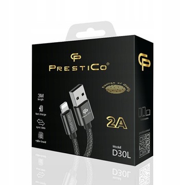PrestiCo kabel iPhone Lightning Apple 2A 3m