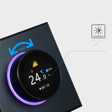 Термостат с ручкой MOES WiFi TUYA Электрический теплый пол 16А
