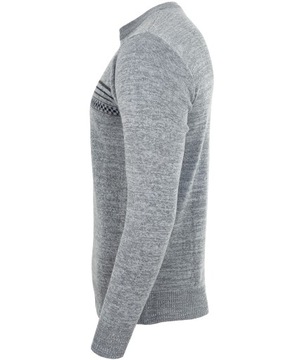 СВИТЕР МУЖСКОЙ НА ЭЛАСТИКЕ, СЕРЫЙ МЕЛАНЖ L