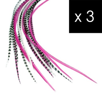 3 Piórka do Włosów - zestaw Princess