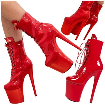 BUTY do POLE DANCE SZPILKI EROTYCZNE CZERWONE r.37