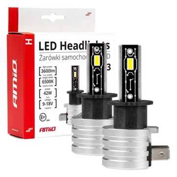 ŻARÓWKI SAMOCHODOWE LED H3 ŚNIEŻNA BIEL 6500K