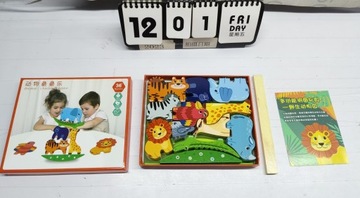 ИГРА «БАЛАНСА ЖИВОТНЫХ» ДЕРЕВЯННЫХ КРУГОВ МОНТЕССОРИ