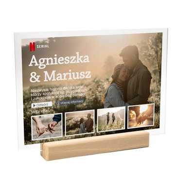 RAMKA ZE ZDJĘCIEM NA SZKLE AKRYLOWYM NETFLIX PERSONALIZOWANY PREZENT