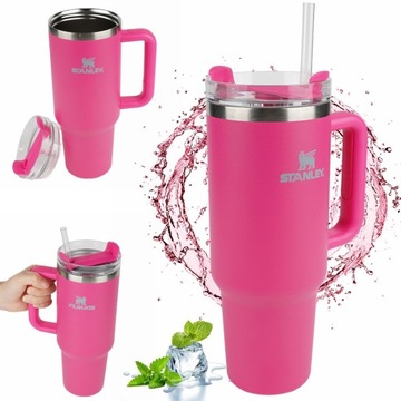STAL NIERDZEWNA KUBEK TERMICZNY NA WODĘ STANLEY ICEFLOW ZE SŁOMĄ 1180ml