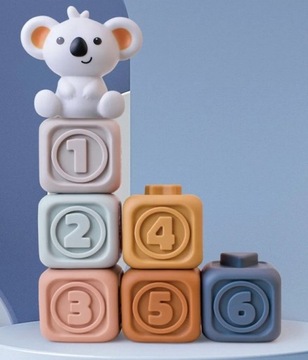 Резиновые мягкие блоки башня сенсорная пирамида коала формирует цифры и буквы