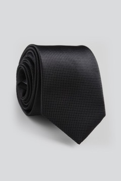 Czarny krawat w strukturę mikrofibra Sunset Suits