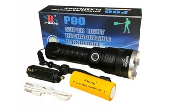 LATARKA XHP90 TAKTYCZNA MOCNA LED ZOOM USB
