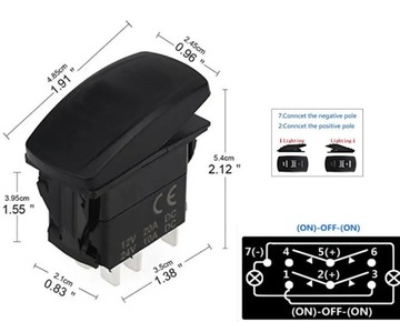 Кулисный переключатель CARLING 3 POS 7 PIN Якорь без фиксации