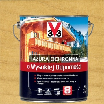 V33 LAZURA O WYSOKIEJ ODPORNOŚCI 5l SOSN.SKANDYNAW