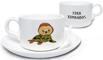 Zabawna filiżanka komando foki foka komandos