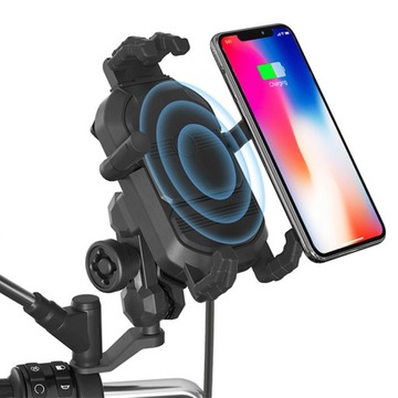 ДЕРЖАТЕЛЬ ДЛЯ ТЕЛЕФОНА НА МОТОЦИКЛЕ ИНДУКТИВНЫЙ ГАШАЮЩИЙ ВИБРАЦИЮ