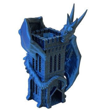Дракон на башне - маленькая башня для игры в кости - FatesEnd Wyvern Dice Tower Blue