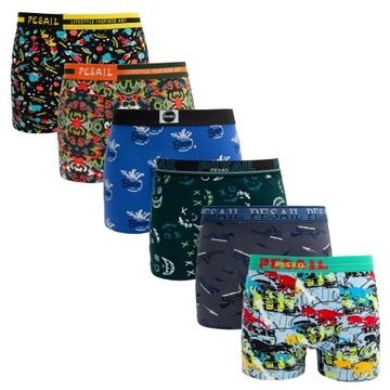 6 x BOKSERKI męskie bawełna KOLOROWE 3XL