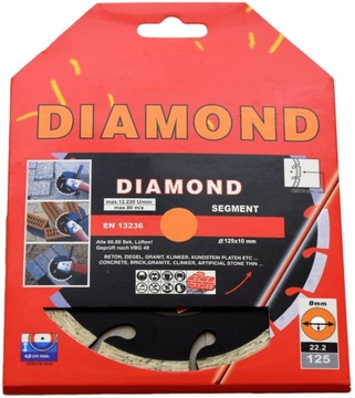 TARCZA DIAMENTOWA SEGMENTOWA 125mm BETONU KOSTKI