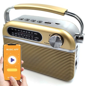 RADIO KUCHENNE AKUMULATOR PRZNOŚNE BLUETOOTH USB FM STYLOWE RETRO VINTAGE