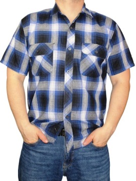 МУЖСКАЯ РУБАШКА В КЛЕТКУ, КОРОТКИЙ РУКАВ, РАЗМЕР XXL