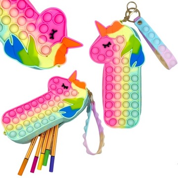 POJEMNY PIÓRNIK POP IT KOLOROWY SASZETKA FIDGET