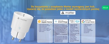 Gniazdo Smart Matter NOUS A8M 16A Home Assistant TUYA Apple HomeKit