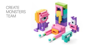 AC02 Klocki Magnetyczne Pixio Color Series animals