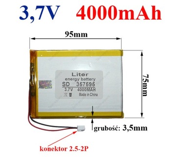Akumulator Bateria Tablet 7-10'' 4000mAh konektor