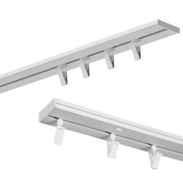 Karnisz Sufitowy PCV Szyna Sufitowa 1-Torowa Biała Żabki Agrafki 330 cm