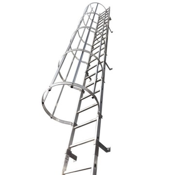 Drabina Ewakuacyjna Stalowa ocynk DIN14094-1 7,28m