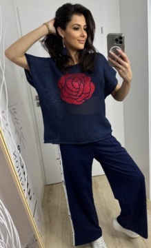 MINOUU BLOODY DRESS PANTS с полосками темно-синий р.М.