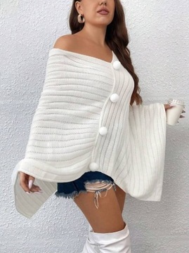 SHEIN Priv Plus Sweter ponczo z asymetrycznym dołem 46