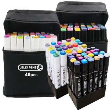 PROMARKERY zestaw markery PRO ART 48szt mazaki dwustronne flamastry szkolne