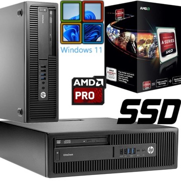 PC HP 705 G2 SFF AMD A10 A4 PRO Radeon 8/120GB SSD DVD 2xDP Serial Win11