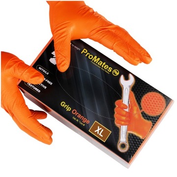 Rękawice Nitrylowe PROMATES ORANGE 90sztuk XL