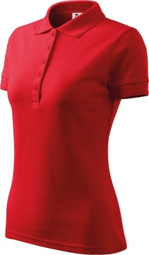 Koszulka POLO damska PREMIUM czerwona bawełniana
