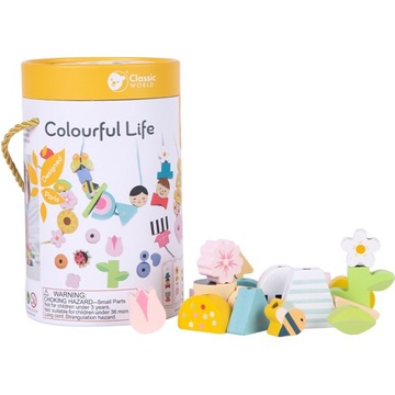 CLASSIC WORLD Деревянные брусочки для продевания детской одежды 73 шт.