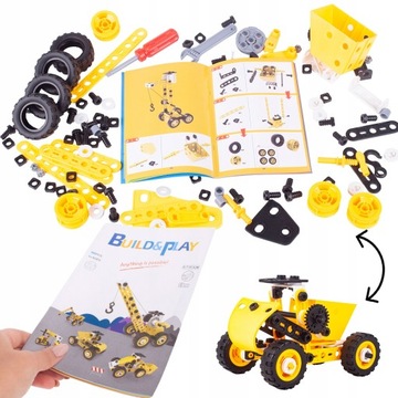 Строительные кирпичи 8в1 Строительные машины 100 шт. МЕГА КОНСТРУКТОР НАБОР