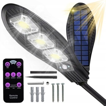 LAMPA SOLARNA CZUJNIK RUCHU ZMIERZCHU LED PILOT