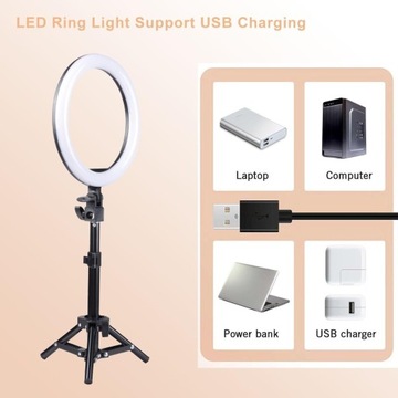 Светодиодный кольцевой светильник TikTok, 10 дюймов, с подставкой, высота? 40 см,