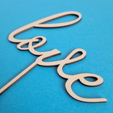 Деревянный топпер для свадебного торта «Любовь»